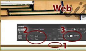 Dreamweaver opaskirja opas kotisivu www-sivu homepage www-site guide Align sijoittelu sijottelu